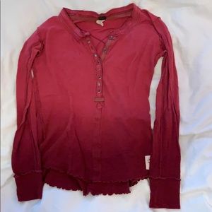Red dyed free people long sleeve